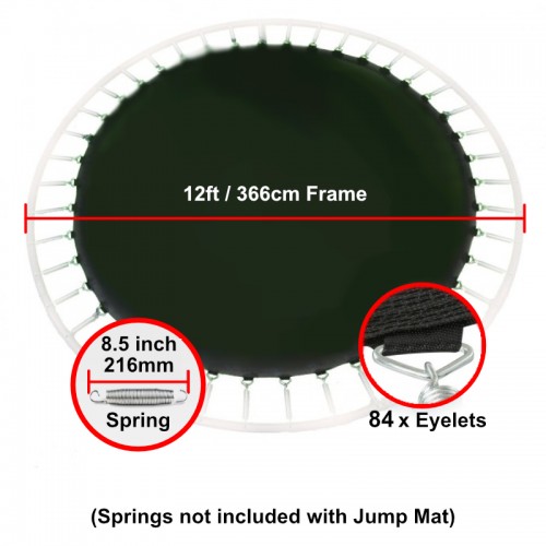 Jump Mat for 12 ft Trampoline Frame with 84 eyelets (for 8.5” springs)