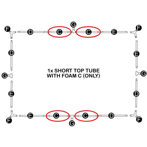 12x8FT Jump Power Short Top Tube with Foam - Part C