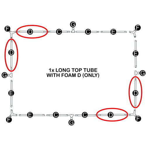 12x8FT Jump Power Long Top Tube with Foam D (with one end shrinked)